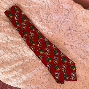 Cape Cod Red Christmas Santa Reindeer Tie